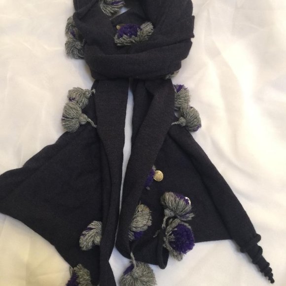 Burberry - Merino Wool scarf - Navy - Picture 4 of 4